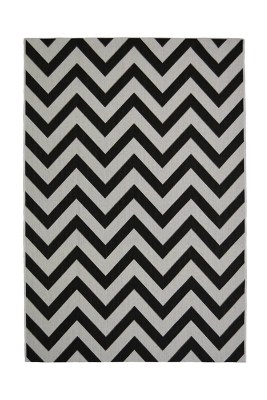 Homemaker Black Chevron Indoor & Outdoor Flatweave Rug Home