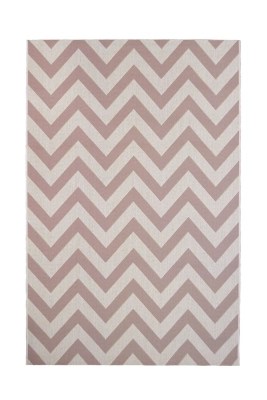 Pink Chevron Indoor & Outdoor Flatweave Rug Home at ASDA
