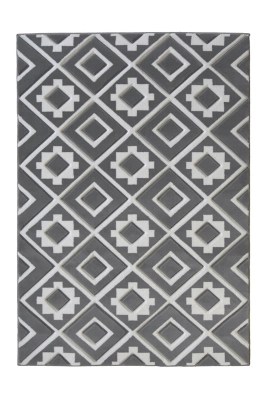 Grey Hand Carved Geometric Rug Home at ASDA