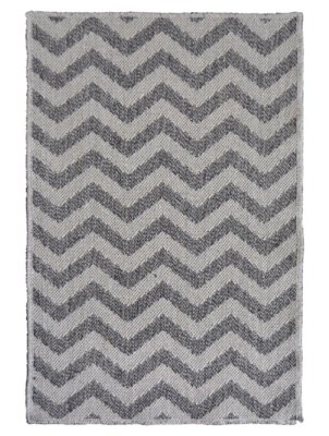 Grey Chevron Cotton Rug Home at ASDA