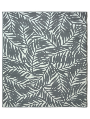 Homemaker Grey Leaf Rug Home at ASDA