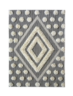 Homemaker Grey Tufted Diamond Rug Home at ASDA