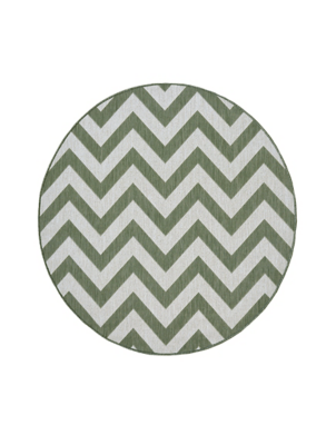 Green Element Chevron Indoor & Outdoor Circle Rug Home at ASDA