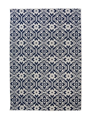 Homemaker Geo Tile Indoor & Outdoor Rug Navy Home at ASDA