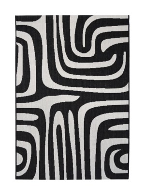 Homemaker Monochrome Zebra Print Indoor/Outdoor Rug Home at ASDA