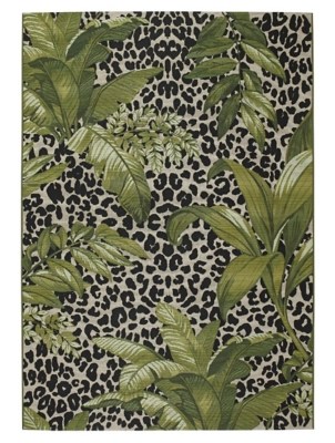 Tropico Leopard Print Leaf Indoor/ Outdoor Rug Home at ASDA