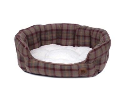Petface Country Check Oval Dog Bed Home at ASDA