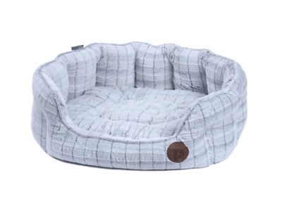 Petface White Plush Oval Dog Bed Home at ASDA