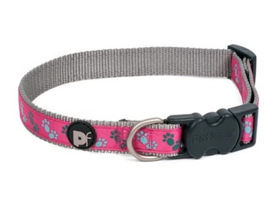 Petface Cerise Paw Print Dog Collar Home at ASDA