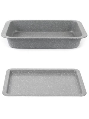 Salter Marble Collection 2PC Roaster & Baking Tray Set Home