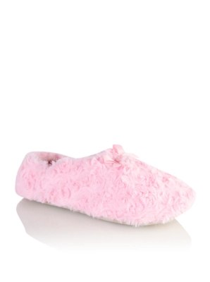 Faux Fur Ballet Slippers Girls at ASDA