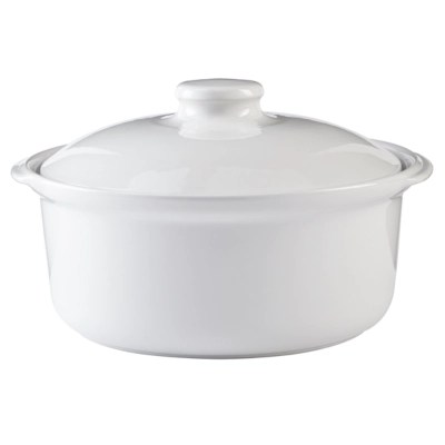 Home Ceramic White Casserole Dish 2.5 Litre Home & Garden