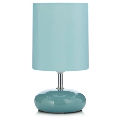 Home Pebble Table Lamp Teal Lighting at ASDA