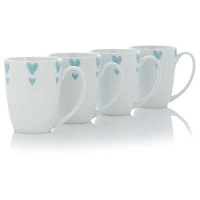 Home Hearts Mugs Set of 4 Cups & Mugs at ASDA