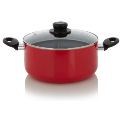 Home NonStick Stockpot Red 24cm Pots & Pans at ASDA