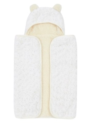 Baby Cream Faux Fur Hooded Shawl Blankets & Shawls at