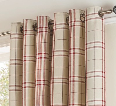 Home Red Woven Check Curtains Curtains & Blinds at ASDA