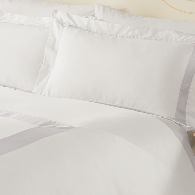 Luxury by Home Border Duvet Set Silver Bedding