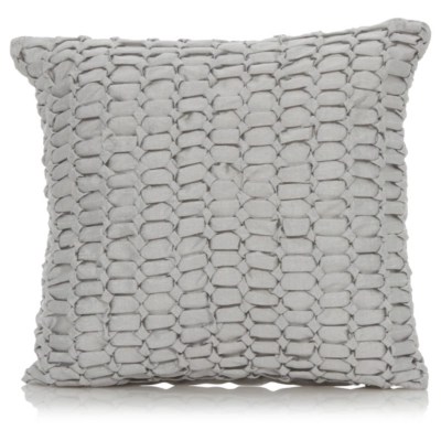 Home Smocked Square Cushion Silver 30x30 cm Cushions ASDA direct