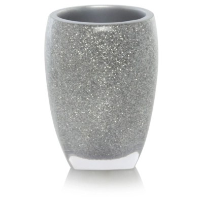 Home Silver Glitter Acrylic Tumbler Bathroom Accessories