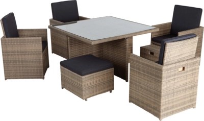 Borneo 9 Piece Cube Dining Set Home & Garden at ASDA