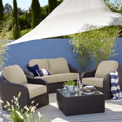 Borneo 4 Piece Classic Conversation Sofa Set Home & Garden