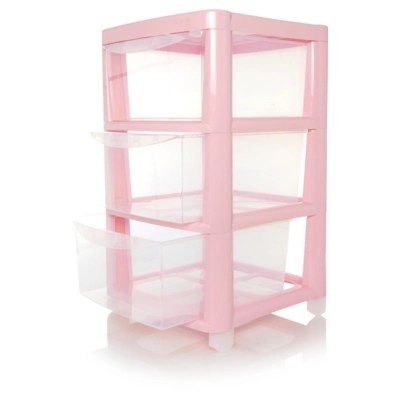 Sterilite Plastic Drawer Wide Weave Tower Blush Pink