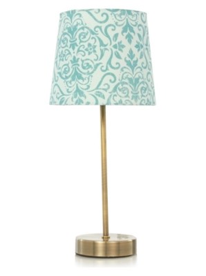 Home Duck Egg Damask Stick Lamp Table Lamps at ASDA