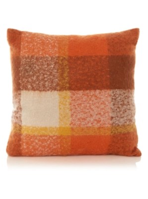 Home Orange Check Cushion 43x43cm Cushions at ASDA