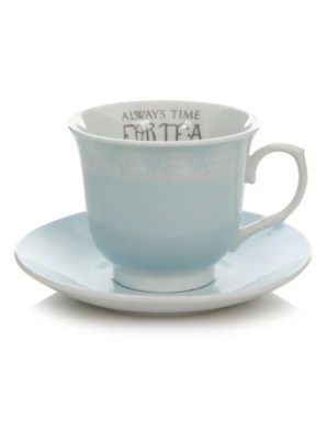Home Blue Time For Tea Cup & Saucer Cups & Mugs ASDA direct
