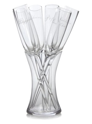 Excellence By Home Champagne Vase with Flutes Set of 6 Glassware at ASDA