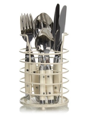 Home 16 Piece Double Riveted Cream Cutlery Set Cutlery