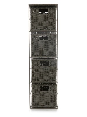 Home Woven Grey 4 Drawer Unit Home Storage at ASDA