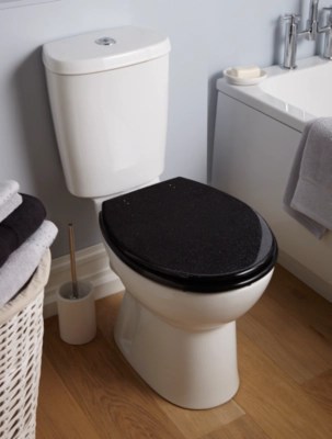 Glitter Toilet Seat Black Bathroom Fittings at ASDA