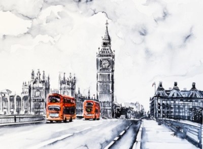 Home Watercolour London Wall Art Home Accessories at ASDA