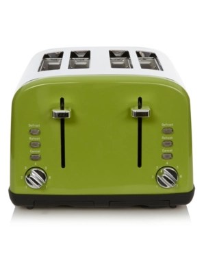 Home 4 Slice Toaster with Silver Controls Green Home