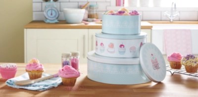 Home Set of 3 Sweet Treats Cake Tins Let's Prepare ASDA direct