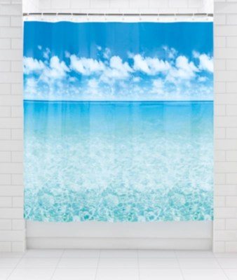 Home Ocean Blue Shower Curtain Shower Curtains & Rails