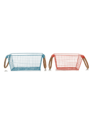 Home Lake Blue & Mandarin Storage Baskets Bathroom Accessories at ASDA