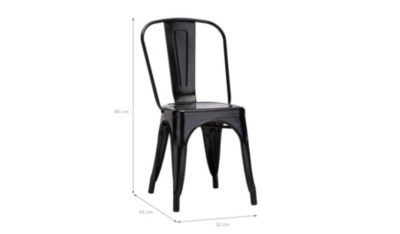 Home Pair of Metal Dining Chairs Black Home & Garden