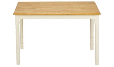 Home Yvette Rectangular Dining Table Solid Wood and Cream