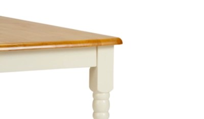 Home Yvette Rectangular Dining Table Solid Wood and Cream