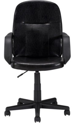 Home Mid Back Executive Office Chair Black and Chrome Home