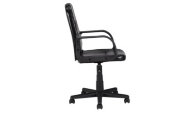 Home Mid Back Executive Office Chair Black and Chrome Home