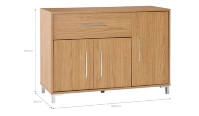 Home Kaitlin 3 Door Sideboard Natural Home & Garden