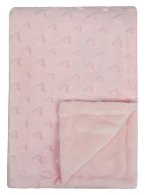 Home Pink Popcorn Heart Blanket Baby at ASDA
