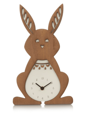 Home Wooden Bunny Clock Home Accessories at ASDA