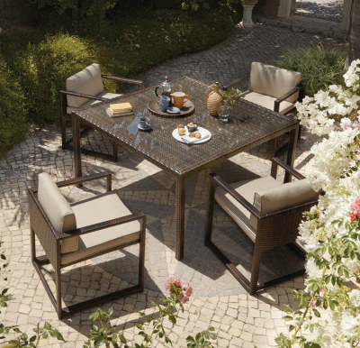 Jakarta 5 Piece Deluxe Patio Dining Set Garden Furniture at ASDA