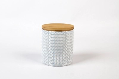 Home Geometric Canister Set With Bamboo Lid Kitchen & Food