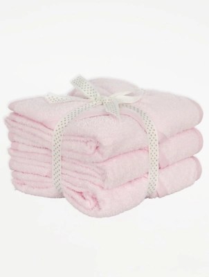 Home Pink Hooded Towels 3 Pack Home & Garden at ASDA
